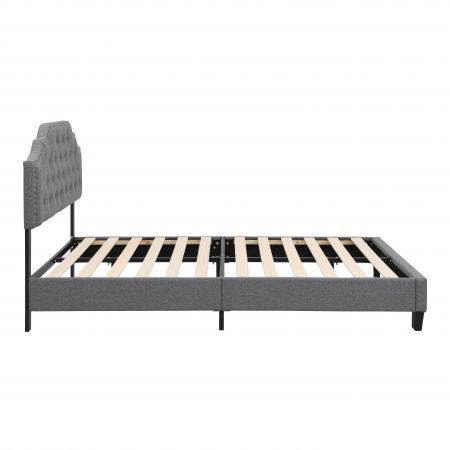 BEF02 Queen Size Bed Frame Base Mattress Platform Grey