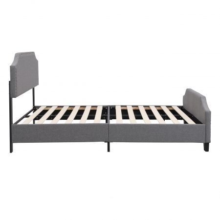 BEF03 Double Size Wooden Upholstered Bed Frame Grey