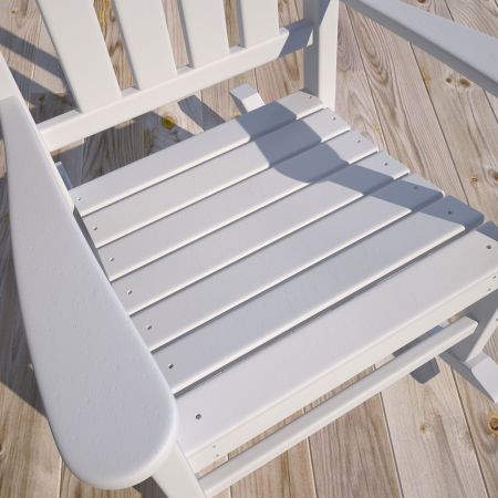 EHOMMATE HDPE Rocking Chair Outdoor Indoor Patio Lounge Seat White