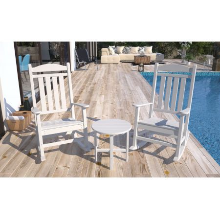 EHOMMATE HDPE Rocking Chair Outdoor Indoor Patio Lounge Seat White