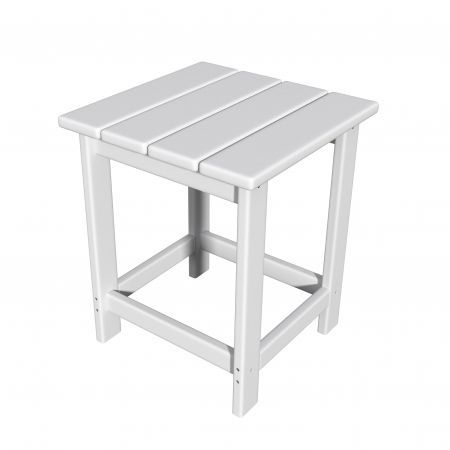 EHOMMATE HDPE Square Side Table Outdoor Indoor Living Garden Table White