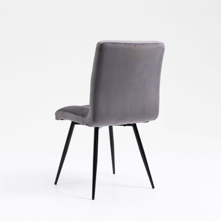 Upholstered Velvet Dining Chairs with Metal Legs, 2 PCS/Set Grey