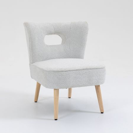 Teddy Fabric Armless Accent Chair with Wingback Grey