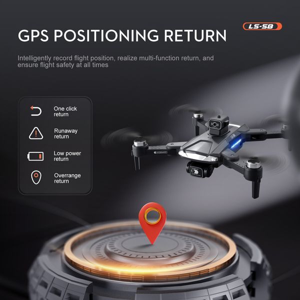 GPS 5G WIFI FPV With 4K HD Camera 25mins Flight Time Brushless Foldable RC Drone Quadcopter obstacle avoidance Dual Batteries