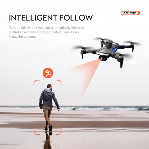 GPS 5G WIFI FPV With 4K HD Camera 25mins Flight Time Brushless Foldable RC Drone Quadcopter obstacle avoidance Dual Batteries