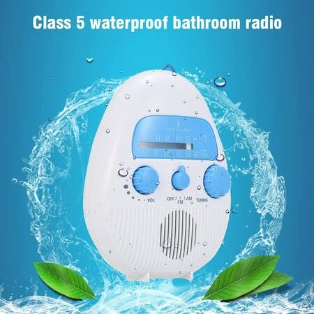 Waterproof Shower Radio, Wireless Mini Portable Shower Radio Speaker