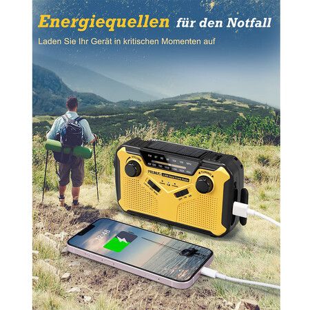 Solar Radio Crank Emergency, Crank Radio FM AM Radio Battery Operated, Emergency Radio Dynamo Radio