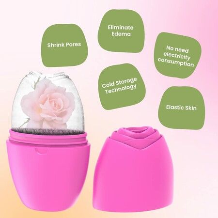 Contour Cube Ice Mold For Face, Face Ice Mold, Ice For Face (Pink)