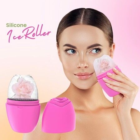 Contour Cube Ice Mold For Face, Face Ice Mold, Ice For Face (Pink)