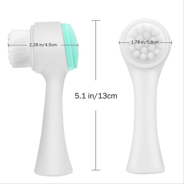 Face Brush - Manual Facial Cleansing Brush and Pore Cleansing Manual Dual Face Brush Blue