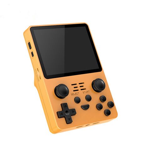 Handheld Game Console 3.5 inch Retro Games Consoles Classic Emulator Hand-held Gaming Console Preinstalled Hand Held Video Games System 64GB Yellow