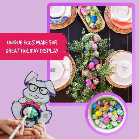 The Egg Decorator Kit - Includes Rotating Rabbit Egg Decorating Set with 8 Colorful Quick-Dry Markers