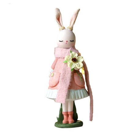 Rabbit Easter Decoration Cute Bunny Figurine Resin Statue Crafts