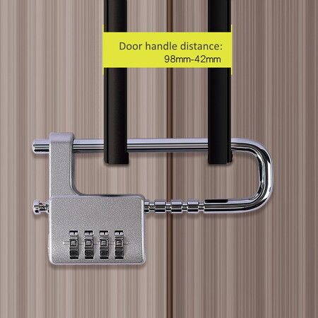 Padlock  Combination Lock  4 Digit Combination Padlock 8 gears retractable Stainless Steel Long Shackle is Suitable for Outdoor, School, Gym