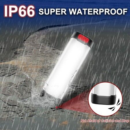 Solar LED Camping Lantern Rechargeable Flashlights Waterproof Portable Emergency for Hurricane Survival Hiking-6000mAH