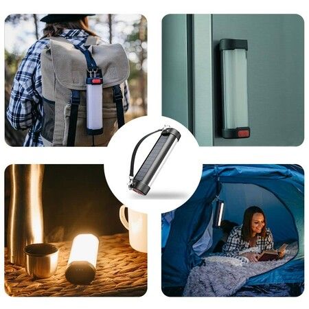 Solar LED Camping Lantern Rechargeable Flashlights Waterproof Portable Emergency for Hurricane Survival Hiking-6000mAH