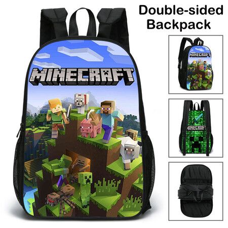 Minecraft Adventure Backpack for Boys for School, Camping, Travel, Outdoors and Fun (Green)