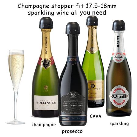 3Pack Champagne Stopper, Leakproof Champagne Stoppers