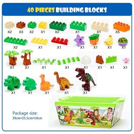 Children Dinosaur Building Blocks Set Toy Jurassic World Animal Large Particles Building Blocks Building BlocksChildren Toys