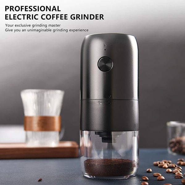 Electric Coffee Grinder with Ceramic Cone Grinder for Coffee Beans, Black