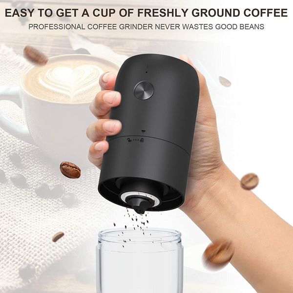 Electric Coffee Grinder with Ceramic Cone Grinder for Coffee Beans, Black