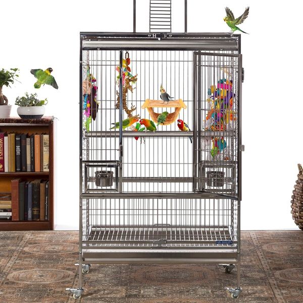 Winter Warm Bird Nest Bed Hanging Hammock Snuggle Hut Parrot House Tent Toy Bird Cage Perch for Parakeet Budgies Cockatiels Lovebird Cockatoo Finch Hamster Chinchilla Guinea Pig (Yellow)