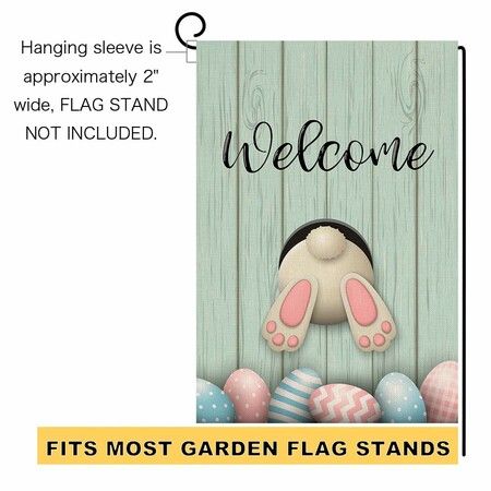 45*30cm Easter Garden Flag Banner, Eggs Rabbit Patten, Double SidedHappy Easter Garden Flag for Outdoor Yard Decorations 1PC