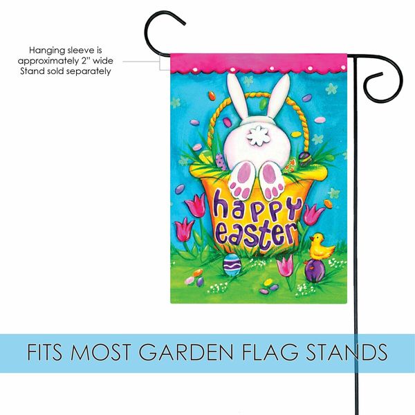 45*30cm Easter Garden Flag Banner, Eggs Rabbit Patten, Double SidedHappy Easter Garden Flag for Outdoor Yard Decorations 1PC