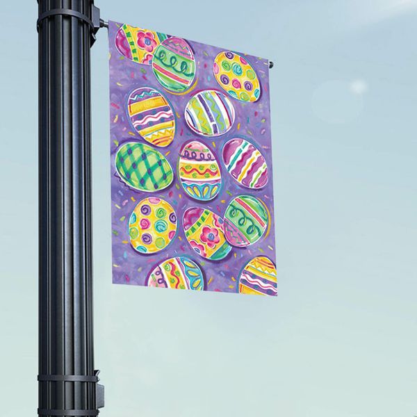 45*30cm Easter Garden Flag Banner, Eggs Rabbit Patten, Double SidedHappy Easter Garden Flag for Outdoor Yard Decorations 1PC