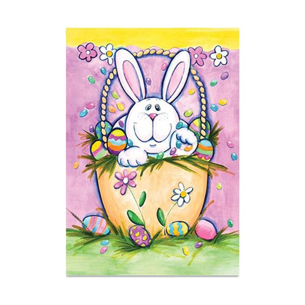 45*30cm Easter Garden Flag Banner, Eggs Rabbit Patten, Double SidedHappy Easter Garden Flag for Outdoor Yard Decorations 1PC