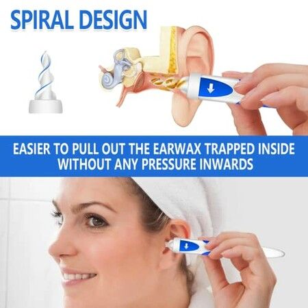 Earwax Remover, Silicone Ear Wax Removal, Soft Q-Grips Ear Wax Remover with 16 Tips Removal Kit