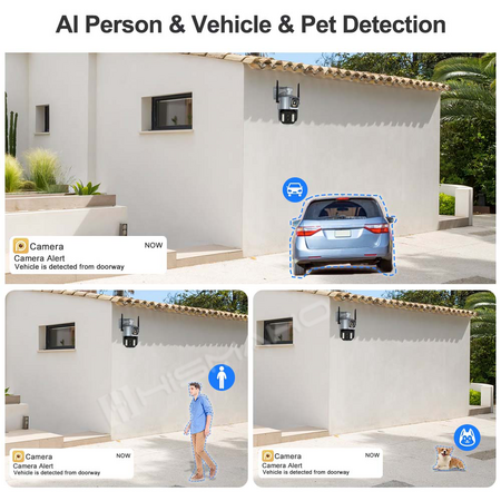 4MP Wifi Camera Three Dual Lens Outdoor Screens 10X Zoom Security Protection Video Surveillance Ptz Auto Tracking Ip Cam