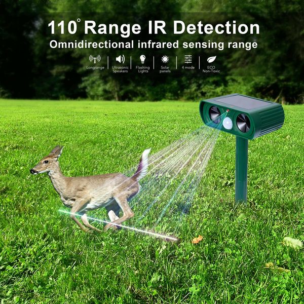 Animal Repeller Ultrasonic Solar Animal Repellent Outdoor Animal Deterrent Devices Repel Squirrel etc