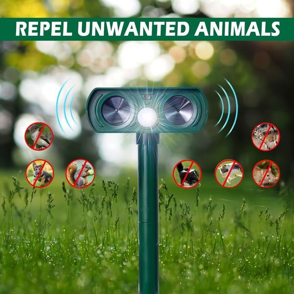 Animal Repeller Ultrasonic Solar Animal Repellent Outdoor Animal Deterrent Devices Repel Squirrel etc