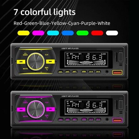 Car MP3 player Digital Bluetooth FM radio Stereo audio band LED AUX input USB charging function