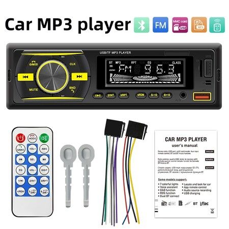 Car MP3 player Digital Bluetooth FM radio Stereo audio band LED AUX input USB charging function