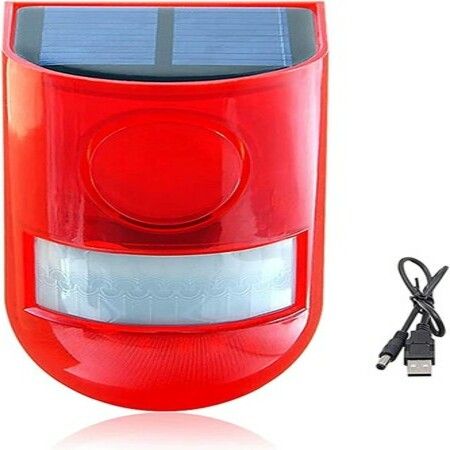 Solar Sound & Light Alarm Motion Sensor Motion Detector 129db Security Siren Light IP65 Waterproof for Farm,Villa,Home,Yard,Barn