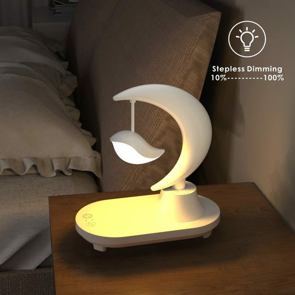 LED Night Light Music Bedside Lamp with Wireless Charger, Bluetooth Speaker LED Atmosphere lamp