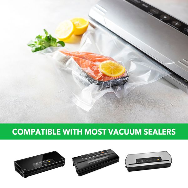 Vacuum Sealer Bags Food Storage Saver Plastic Reusable Precut 100PCS with Diamond Texture 28x40cm