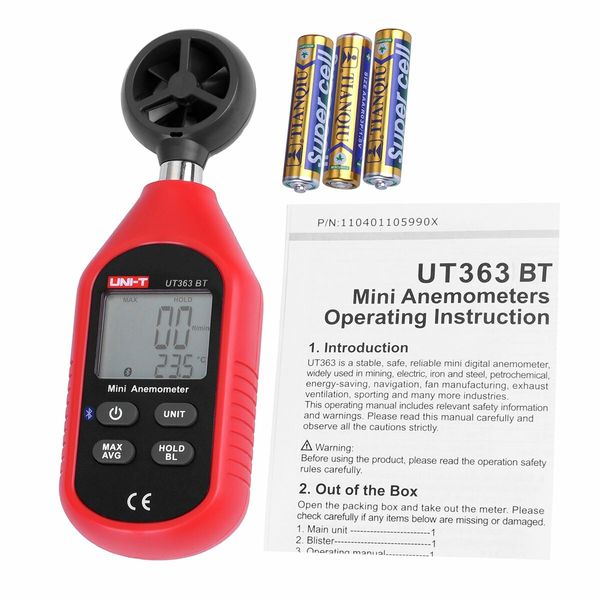 Bluetooth Wind Speed Meter Handheld Mini Digital Anemometer with Thermometer Max/Min for Weather Data Collection