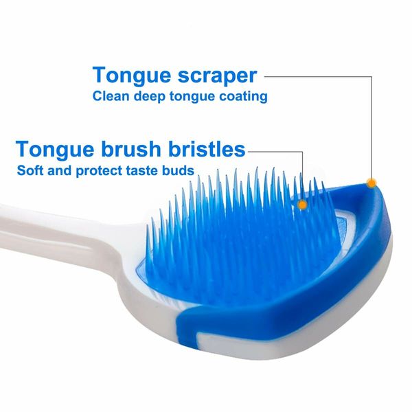 Tongue Brush, Tongue Scraper, Tongue Cleaner Helps Fight Bad Breath 2 Pack