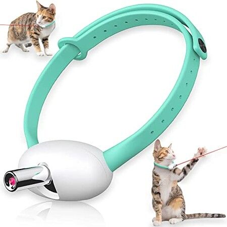 Cat Toys collar Wearable AutomaticLED Lights Electric Amusing Kitten Interactive Cat Toys for Indoor Cats, Pet Exercise Toys, USB Rechargeable