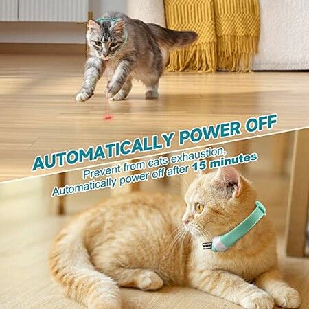 Cat Toys collar Wearable AutomaticLED Lights Electric Amusing Kitten Interactive Cat Toys for Indoor Cats, Pet Exercise Toys, USB Rechargeable