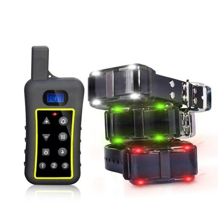 2xDog Training Collar  Rechargeable Pet Training  Dog Shock Collars with  Vibration/Beep/Light/Static/Anti-Bark Pet Trainer  (for 2 Dogs)