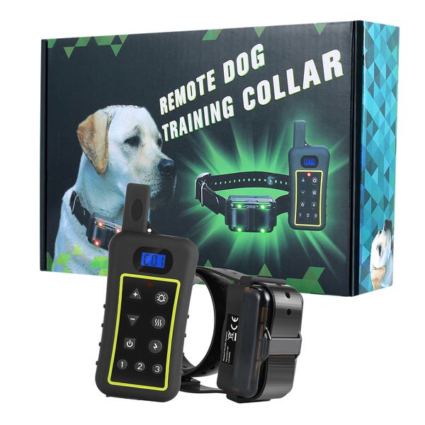 2xDog Training Collar  Rechargeable Pet Training  Dog Shock Collars with  Vibration/Beep/Light/Static/Anti-Bark Pet Trainer  (for 2 Dogs)