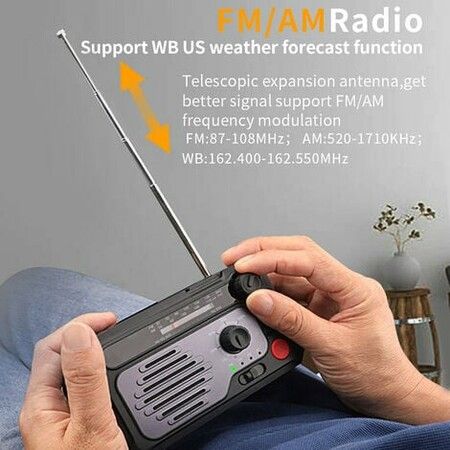 Emergency Solar Hand Crank Portable Weather Radio All band Receiver Color Green