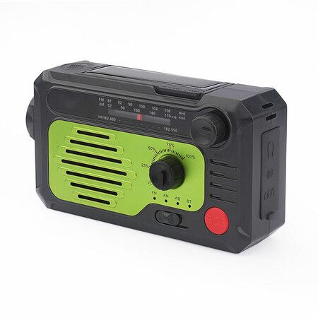 Emergency Solar Hand Crank Portable Weather Radio All band Receiver Color Green