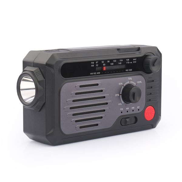 Emergency Solar Hand Crank Portable Weather Radio All band Receiver Color Black