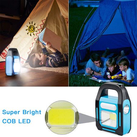 Solar Lanterns 3 in 1 USB Rechargeable Brightest COB LED Camping Device Charging Waterproof Emergency Lantern