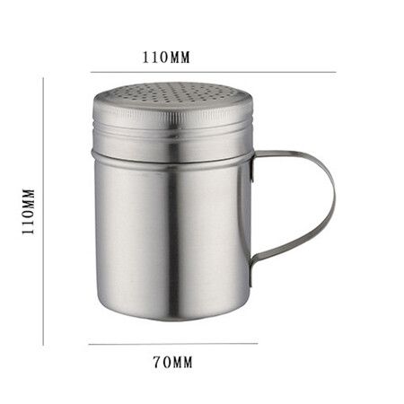 Stainless Steel Dredge Shaker For Salt, Spice, Sugar, Flour (7 x 11 x 11 cm)